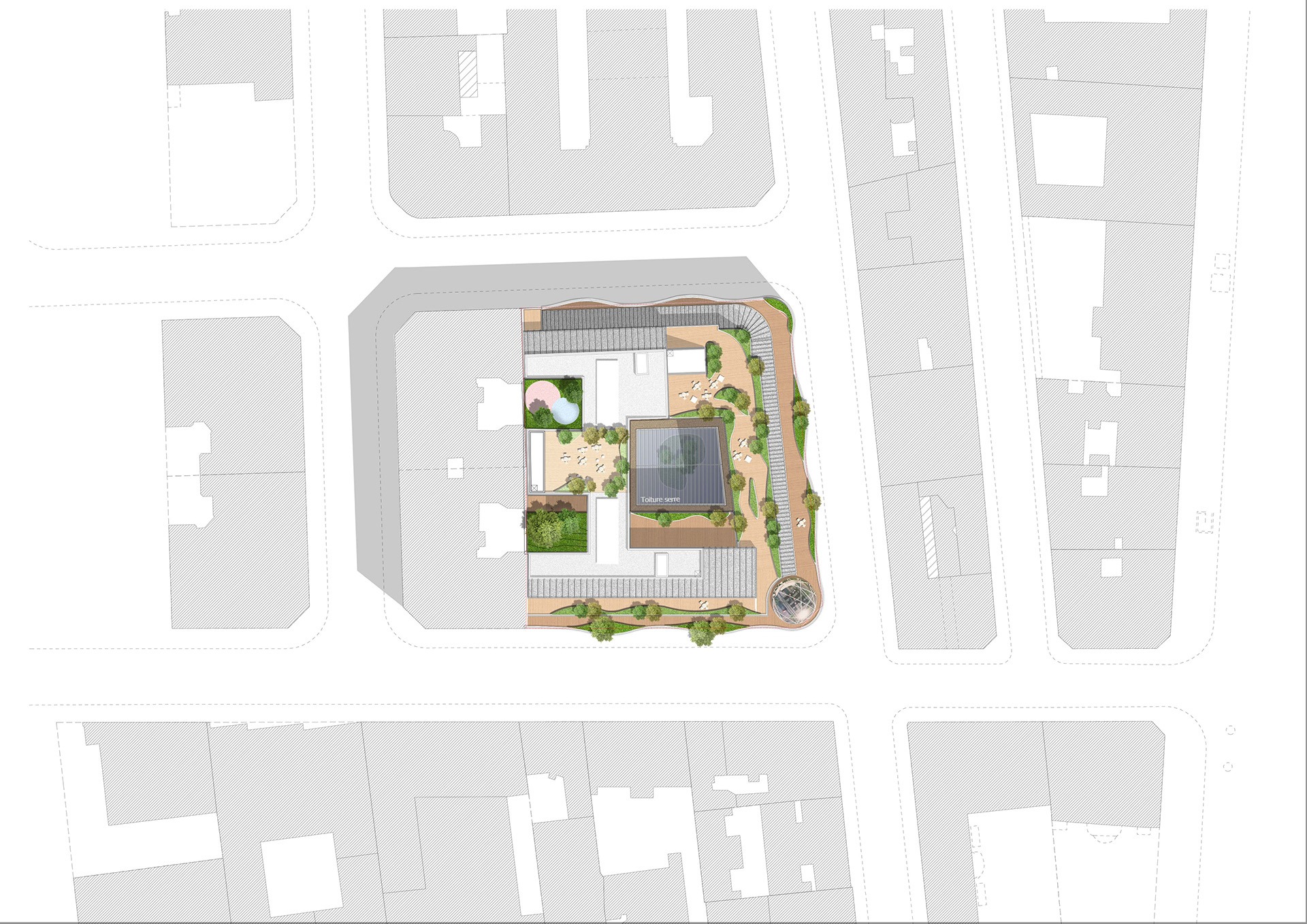 Plan masse université ory architecture